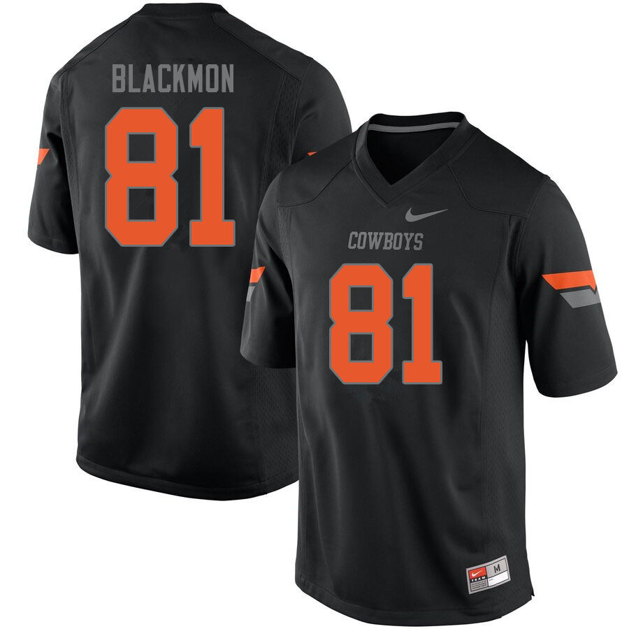Men #81 Justin Blackmon Oklahoma State Cowboys College Football Jerseys Sale-Black